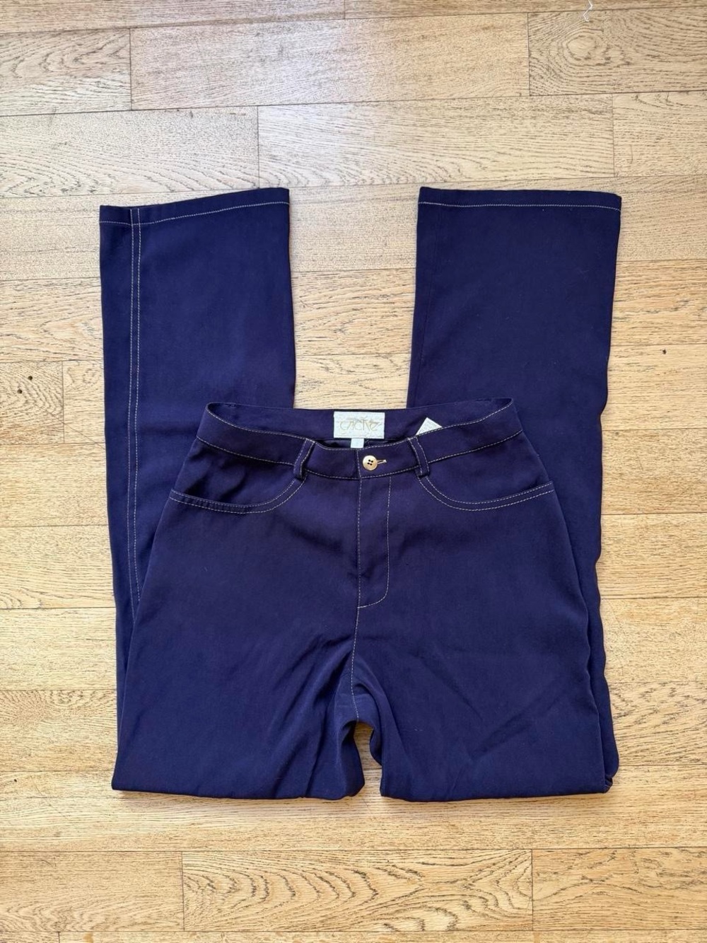 Y2K Cache Eggplant Purple Pants High Rise Flare Trousers